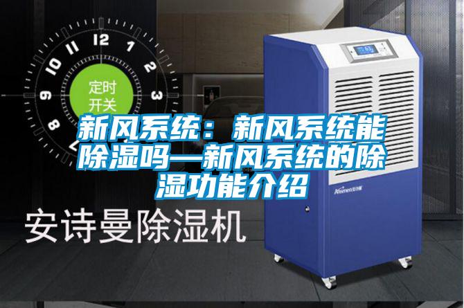 新風系統:新風系統能除濕嗎—新風系統的除濕功能介紹